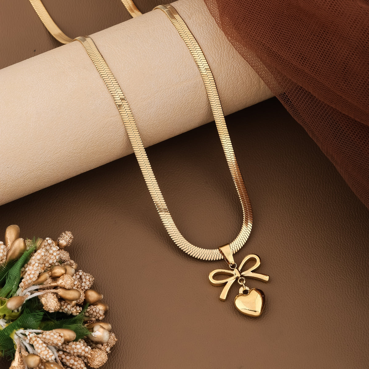 Bow n Heart Pendant